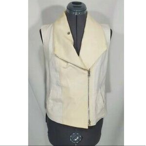 Vince asymmetrical white leather vest